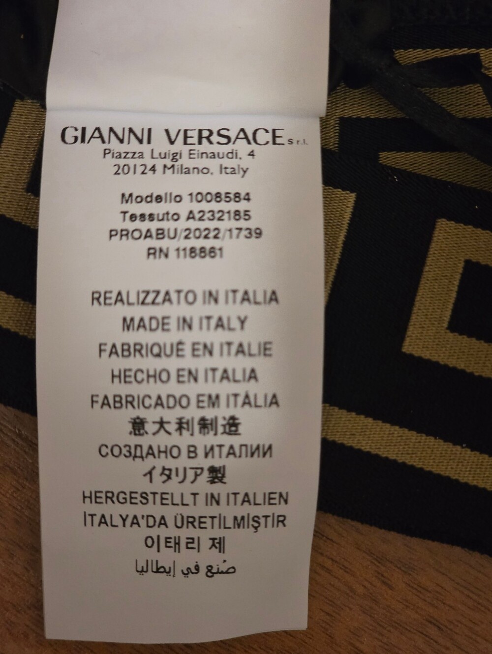 VERSACE NWT Greca Medusa Border Triangle Swim Black Gold  Size 3 - Picture 11 of 14